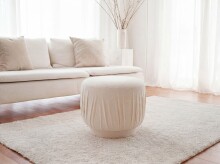 Sitzhocker >WL7.788< in creme, Bezug: Stoff - 40x50cm (HxD)