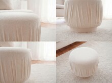 Sitzhocker >WL7.788< in creme, Bezug: Stoff - 40x50cm (HxD)