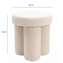 Sitzhocker >WL7.789< in creme, Bezug: Teddystoff - 45x40cm (HxD)