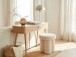 Sitzhocker >WL7.789< in creme, Bezug: Teddystoff - 45x40cm (HxD)