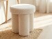 Sitzhocker >WL7.789< in creme, Bezug: Teddystoff - 45x40cm (HxD)