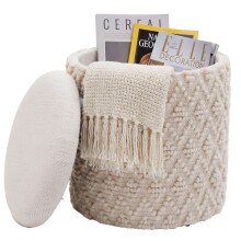 Pouf >WL7.790< in creme, Bezug: Stoff - 45x40cm (HxD)