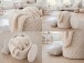 Pouf >WL7.790< in creme, Bezug: Stoff - 45x40cm (HxD)