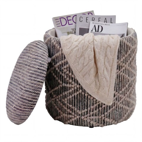 Pouf >WL7.792< in Grau, Bezug: Stoff - 45x40cm (HxD)