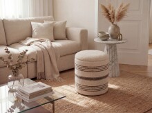 Pouf >WL7.794< in Beige, Bezug: Stoff - 45x40cm (HxD)