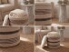 Pouf >WL7.794< in Beige, Bezug: Stoff - 45x40cm (HxD)