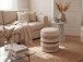 Pouf >WL7.794< in Beige, Bezug: Stoff - 45x40cm (HxD)