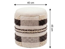 Pouf >WL7.796< in Beige, Bezug: Stoff - 45x40cm (HxD)