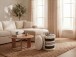Pouf >WL7.796< in Beige, Bezug: Stoff - 45x40cm (HxD)