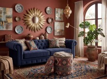 Pouf >WL7.798< in Bunt, Bezug: Stoff - 45x40cm (HxD)