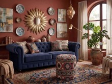 Pouf >WL7.798< in Bunt, Bezug: Stoff - 45x40cm (HxD)