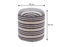 Pouf >WL7.799< in Beige, Bezug: Stoff - 45x40cm (HxD)
