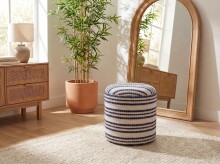Pouf >WL7.799< in Beige, Bezug: Stoff - 45x40cm (HxD)