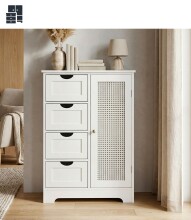 Hochkommode >WL7.835< in Weiß, Holzwerkstoff...
