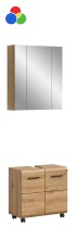 Badezimmer-Set >Ice< auf Rollen, Artisan Eiche...