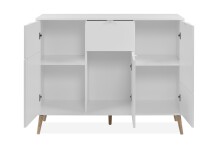 Sideboard >Soma< in weiß / Dekor Eiche - 115x91x40cm (BxHxT)