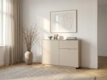 Kommode >Sivas < in Sand, Holzwerkstoff - 120x90x37,5cm (BxHxT)
