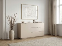 Sideboard >Sivas< in Sand, Holzwerkstoff - 160x90x37,5cm (BxHxT)