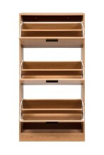 Schuhkipper >Zwolle< in Dekor Eiche, Holzwerkstoff - 60x117x24cm (BxHxT)
