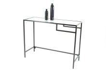 Konsolentisch >Granada< in Schwarz & Glas, Metall - 100x74x36cm (BxHxT)
