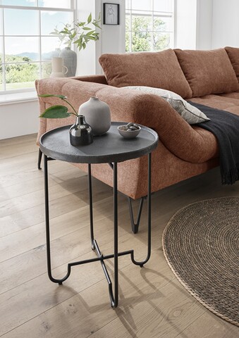Beistelltisch >Vanja< in Schwarz, Aluminium / Metall - 60x45cm (HxD)