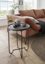 Beistelltisch >Vanja< in Schwarz, Aluminium / Metall - 60x45cm (HxD)