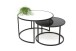 Satztisch >Santos< (2-teilig) in Schwarz / Weiß, Metall - 42x65cm (HxD)