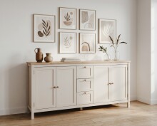 Sideboard >Bergen< in samt / Dekor Artisan Eiche -...