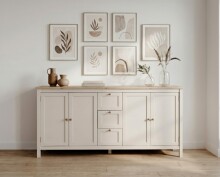 Sideboard >Bergen< in samt / Dekor Artisan Eiche - 180x90x40 (BxHxT)