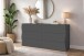 Sideboard >ONDA< in Matt Anthrazit, Holzwerkstoff - 155,1x81,5x40cm (BxHxT)