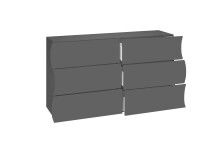 Sideboard >ONDA< in Matt Anthrazit, Holzwerkstoff - 98x81,5x40 (BxHxT)