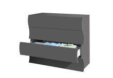 Sideboard >ONDA< in Matt Anthrazit, Holzwerkstoff - 98x81,5x40 (BxHxT)