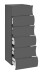 Schubkastenkommode >ONDA< in Matt Anthrazit - 50x121,7x40 (BxHxT)