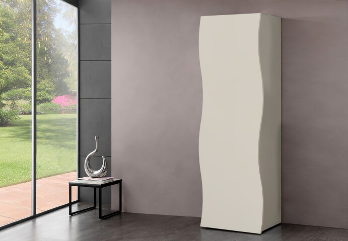 Garderobenschrank >ONDA< in matt Kaschmir - 63x187,2x40 (BxHxT)