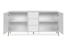 Sideboard >Soma< in weiß / Dekor Eiche, Holzwerkstoff - 190x90x40cm (BxHxT)