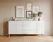 Sideboard >Soma< in weiß / Dekor Eiche, Holzwerkstoff - 190x90x40cm (BxHxT)
