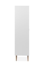 Highboard >Soma< in weiß / Dekor Eiche, Holzwerkstoff - 78x154x40cm (BxHxT)