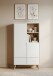 Highboard >Soma< in weiß / Dekor Eiche, Holzwerkstoff - 78x154x40cm (BxHxT)