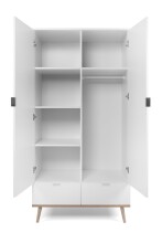 Kleiderschrank >Göteborg< in weiß / Dekor Sonoma Eiche - 90x180x55 (BxHxT)