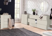 Kommode >ONDA< in matt Kaschmir, Holzwerkstoff - 89,7x81,7x40cm (BxHxT)