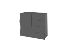 Kommode >ONDA< in matt anthrazit, Holzwerkstoff - 89,7x81,7x40 (BxHxT)