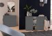 Sideboard >ONDA< in Matt Anthrazit, Holzwerkstoff - 129,7x81,2x40cm (BxHxT)