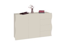 Sideboard >ONDA< in Matt Kaschmir, Holzwerkstoff - 129,7x81,2x40cm (BxHxT)