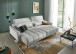 Big-Sofa >Wolve< 2x elektr. Verstellung, Aragon silbergrau  - 280x108x118cm (BxHxT)