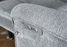 Ecksofa >Wolve< elektr. Sitzverstellung, Aragon hellgrau - 277x108x179cm (BxHxT)