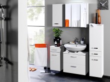 Waschbeckenunterschrank >Bologna I< in Weiß aus MDF - 60x54x35cm (BxHxT)