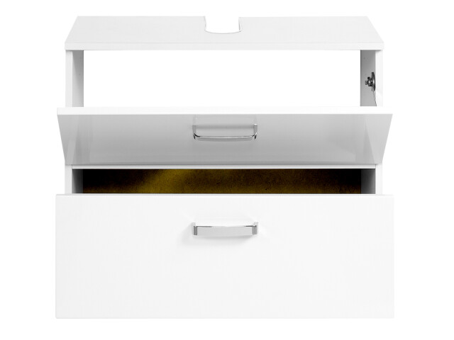 Waschbeckenunterschrank >Bologna I< in Weiß aus MDF - 70x54x35cm (BxHxT)