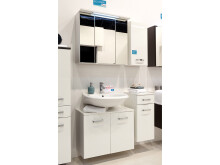 Waschbeckenunterschrank >Bologna I< in Weiß aus MDF - 70x54x35cm (BxHxT)
