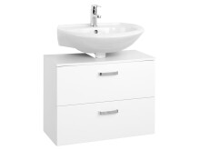 Waschbeckenunterschrank >Bologna I< in Weiß aus MDF - 70x54x35cm (BxHxT)