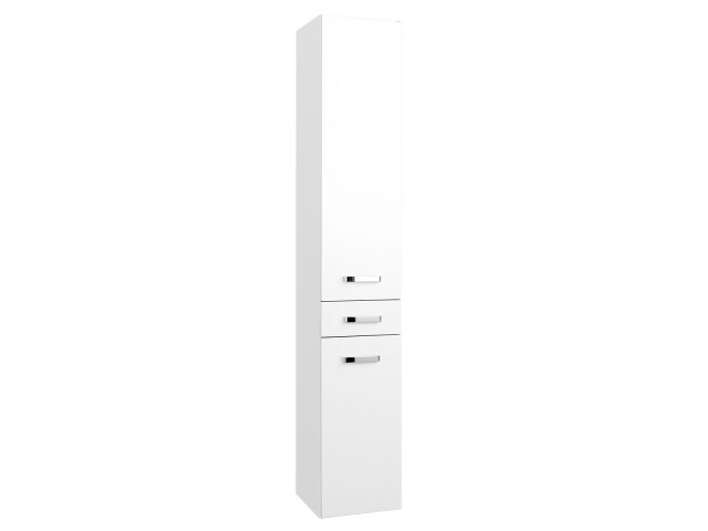 Hochschrank >Bologna< in Weiß Hochglanz aus MDF - 30x180x35cm (BxHxT)